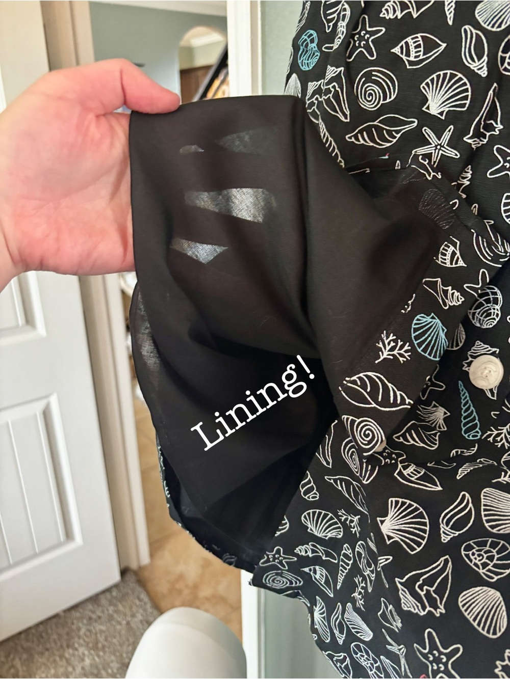 ModCloth Black Seashell Print A-Line Skirt with White Buttons - Picture 8 of 13
